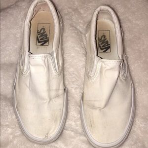 White slip on vans